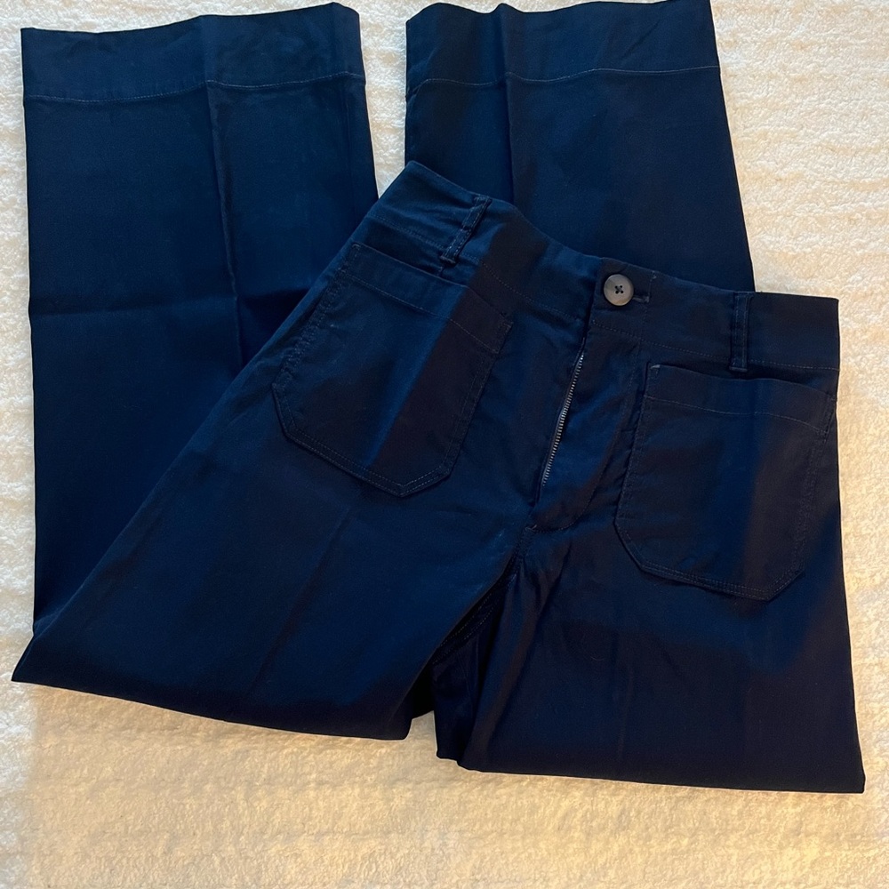 Maeve Navy Cropped Ankle Pants